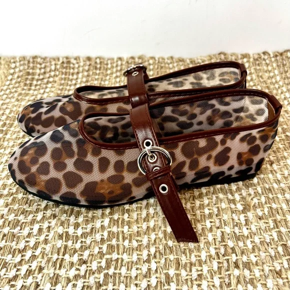 ATBELL • Women’s Mesh Ballet Mary Jane Flats • Leopard Print • Size: EU 38/US 8 - Picture 15 of 16